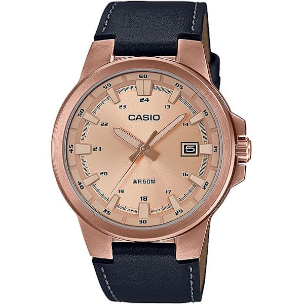 Kello - Casio - MTP-E173RL-5AVEF - Nahkainen yösininen - Kvartsi - WR 50m Midnattsblå