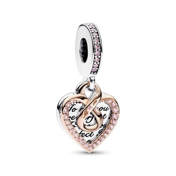 PANDORA Two-Tone Infinity Double Heart Pendant Charm 782641C01