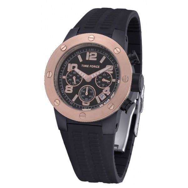 Montre - Time Force - TF4004M15 - Kvarts - Analoginen - Musta