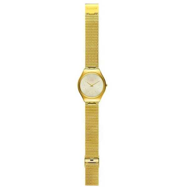 Swatch Skin Glam damklocka - Swatch - Damarmband i stål - Kvarts - Mineralglas - Runt Guld, beige