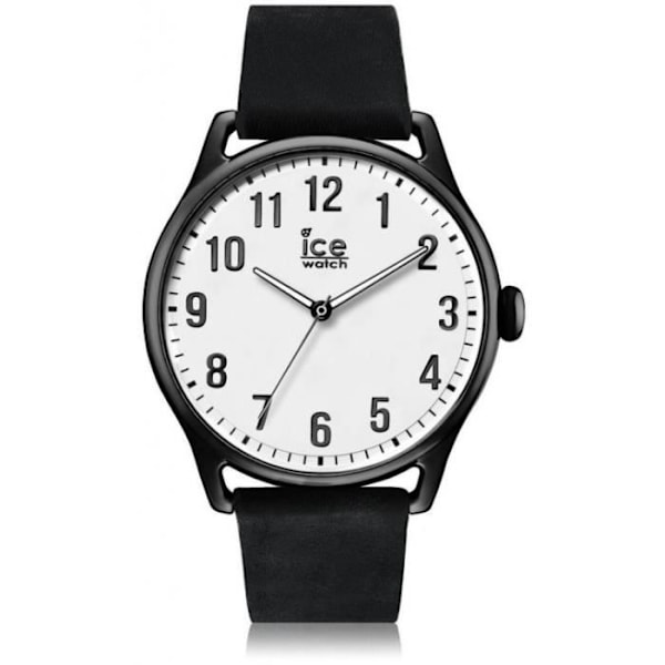 Ice-Watch - ICE time Black White - Sort herreur med læderrem - 013041 (Large)