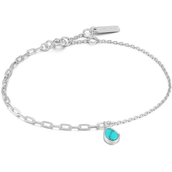 Ania Haie Damarmband Turning Tides B027-02H - Silver - 925 Silver Rhodium Pläterad - Turkos 4,5 x 5,5 mm Silver