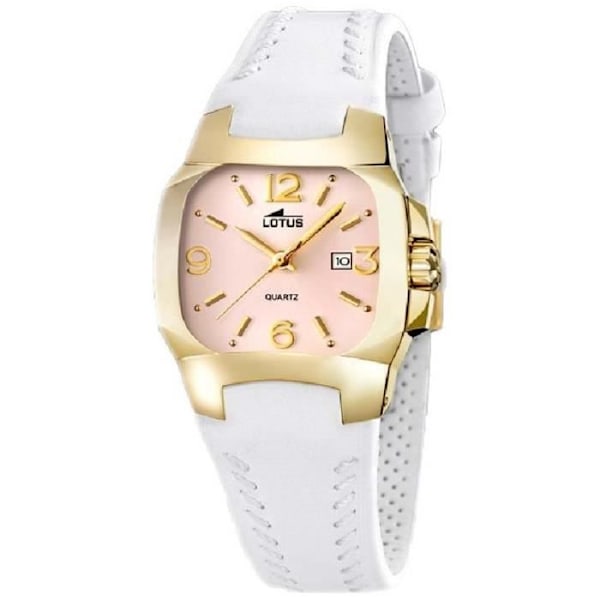 Damklocka - LOTUS - 15517-U - Läder - Kvarts - Analog - Sport Gul, rosa, vit