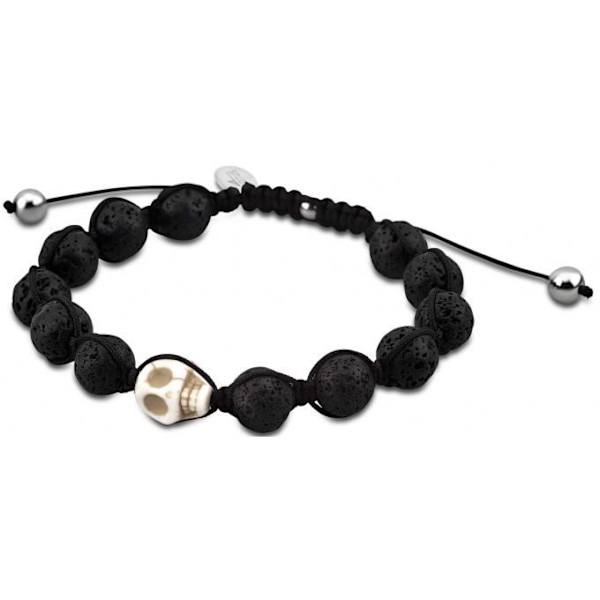 Armband - Lotus Style - LS3019-2-1 - Skull - Resin - Svart Svart