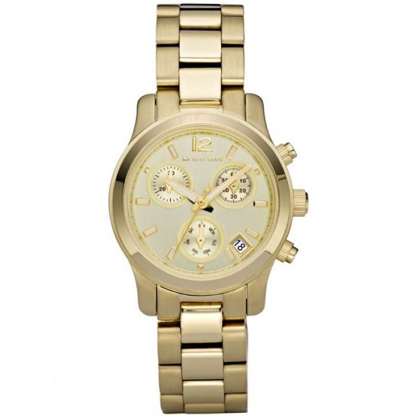 Naisten kello - Michael Kors - Runway MK5384 - Analoginen Quartz-Chrono - Kultainen PVD-teräs Stål