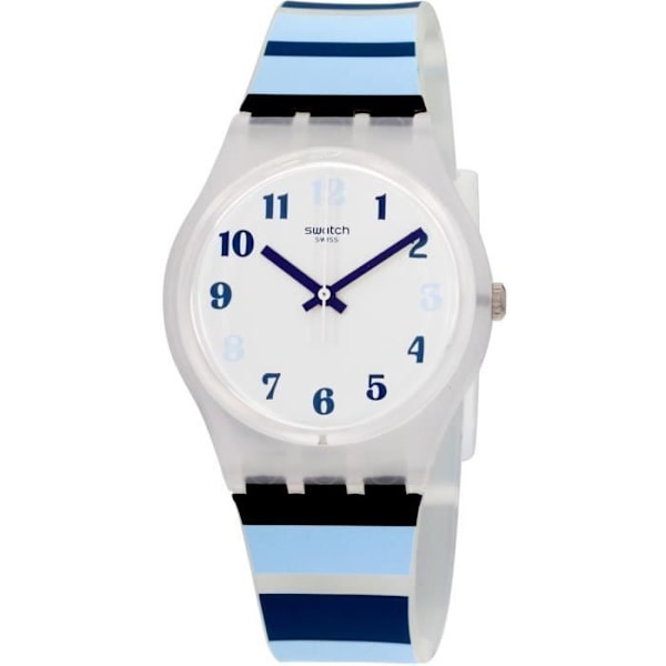 Swatch Night Sky mænds 34 mm tofarvede silikonerem Quartz Watch GE275 Två tonig