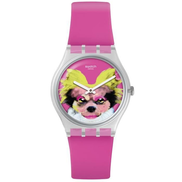 Armbandsklocka för kvinnor - Swatch - GE267 - Analog - Kvarts - Vattentät 3 Atm rosa, antracit