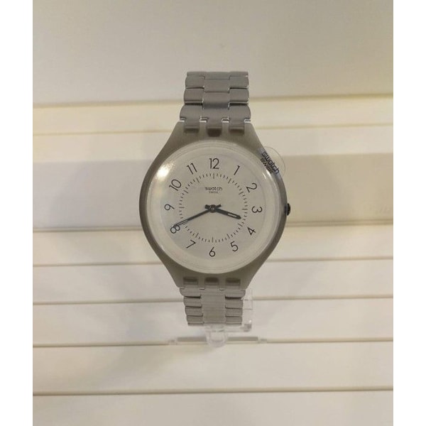 SWATCH UNISEX RUOSTUMATTOMASTA TERÄKSESTÄ RANNEKONE QUARTZ VALKOINEN KELLOKELTO SVUM101G