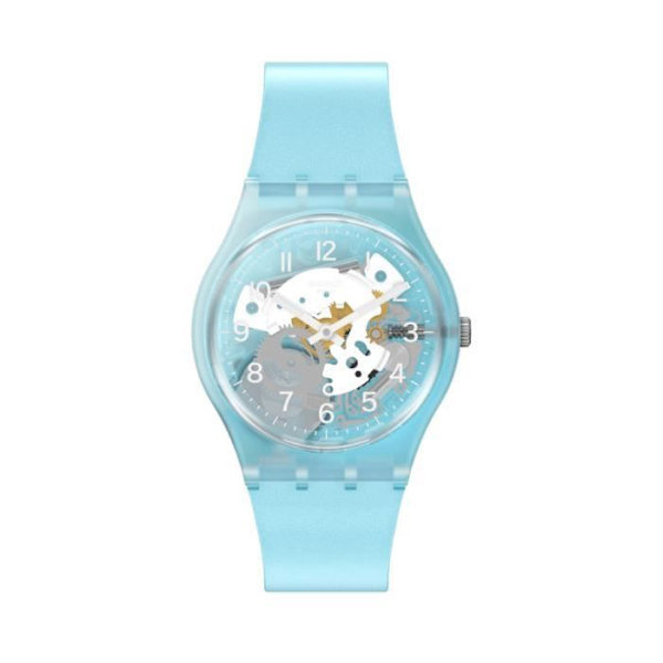 Klocka - SWATCH - MORNING SKY - 34mm - Blå silikon - Vattentålighet 30 Atm Azzurro, Trasparente