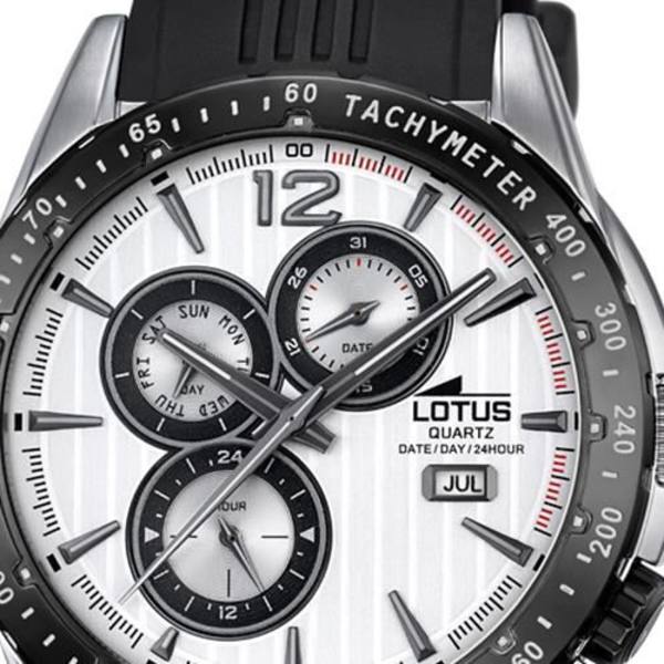 Ur - LOTUS - UL18310-1 - Analog - Kvarts - Sport - Sort PU silver, svart