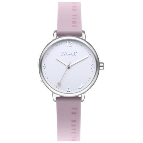 Ur - MR WONDERFUL - TID TIL SJOV WR45100 - Quartz - Analog - Silikone Rosa, grå, vit