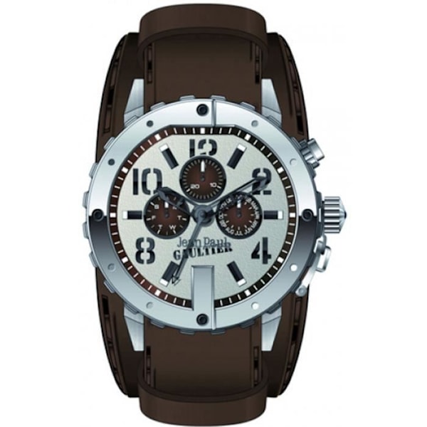Herreur - JEAN PAUL GAULTIER - MAN 8500205 - Kronograf - Læder - Brun Blå, brun, grå, denim, silver