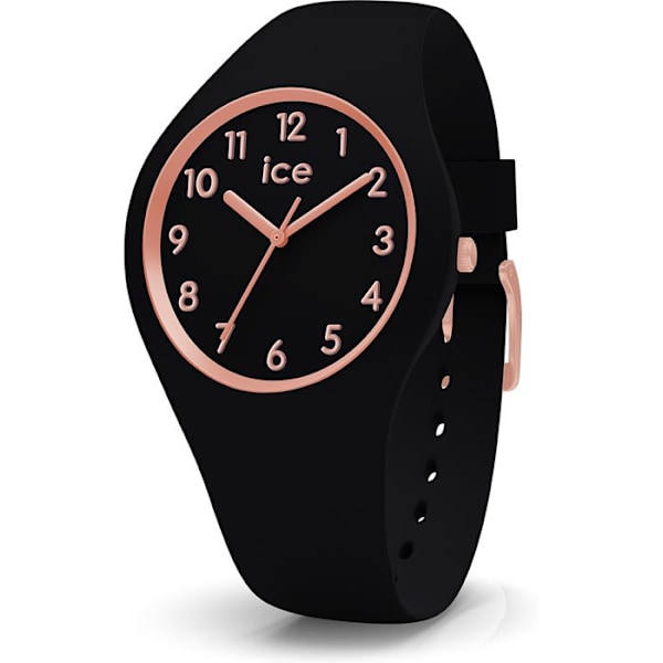 Ice-Watch - ICE glam Black Rose-Gold Numbers - Sort dameur med silikonerem - 014760 (lille)