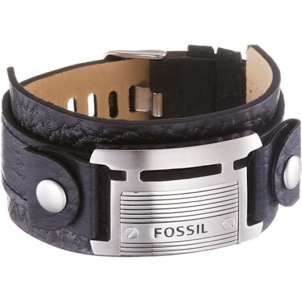 Armbånd - FOSSIL - JF84816040 - Ægte læder - Sort - Længde 25 cm Svart