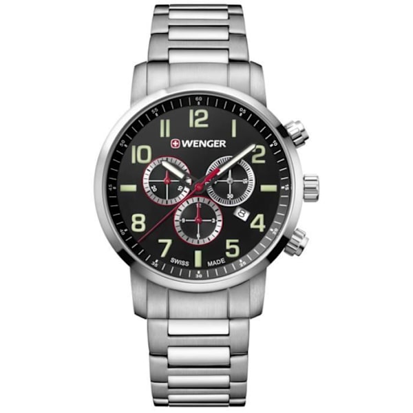 Herreur - Wenger - Attitude Chrono 01.1543.102 - Kvarts - Analog - Rustfrit stål Svart grå