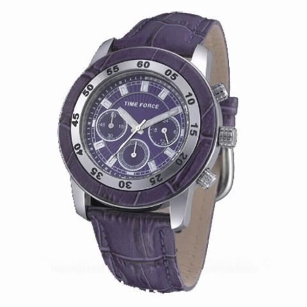 Klocka - Time Force - TF4005L08 - Quartz - Analog - Lila Läder