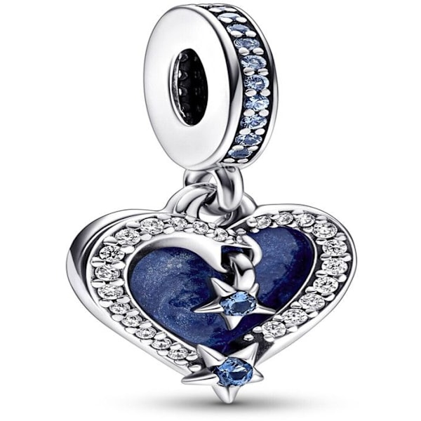 PANDORA Himmelske Shooting Star Double Heart Pendant Charm 792356C01 Flerfärgad