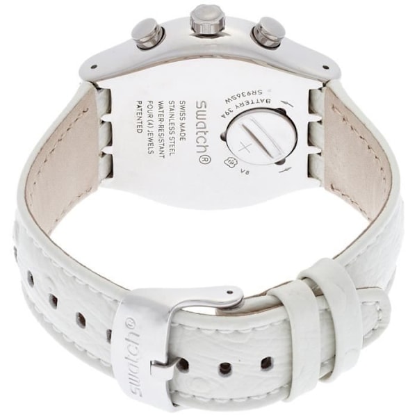 Ur - Swatch - Yvs412 - Hvidt læder - Quartz - Analog Display Vit, Silver