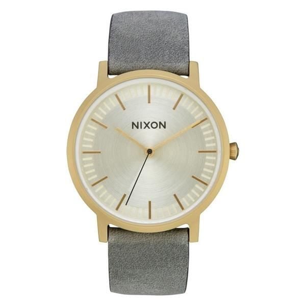 Klocka - Nixon - A10582982 - Ø 40 mm - Läder - Guld - Kvarts gyllene