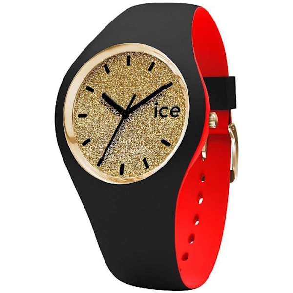 Ice-Watch - ICE loulou Gold Glitter - Musta naisten kello silikonirannekkeella - 007228 (Pieni)