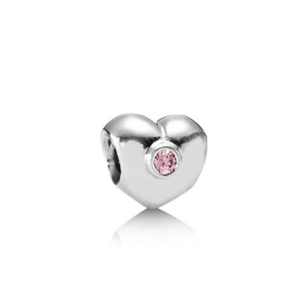 Charms - PANDORA - 790134PCZ - Sølv - Hjerte - Rosa zirkon Rosa