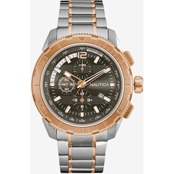 Ur - Nautica - NAD26503G - Quartz - Chronograf - Vandtæthed 10 Atm Mörkgrå, Bicolor