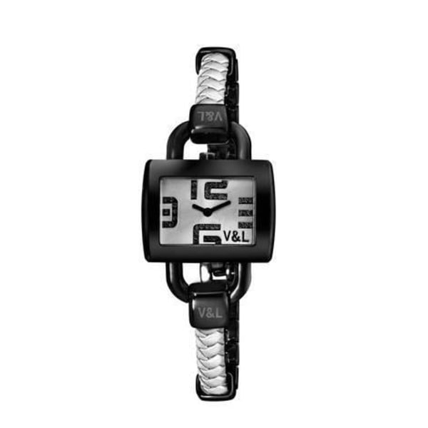 Damsklocka - V & L - 24 TIMMAR BILDA - Kvarts - Analog visning - Vit gummiband Vit