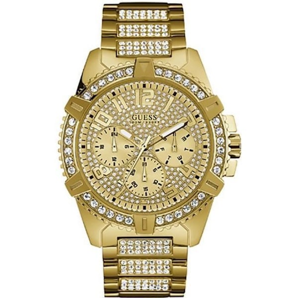 Kello - GUESS - W0799G2 - Keltainen Teräs - Pyöreä Kotelo 46 mm - Analoginen Gul