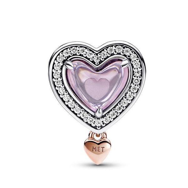 Charm - Mom & Openwork Heart - Tofarvet - Sølv - Flerfarvet - Kvinder Flerfärgad