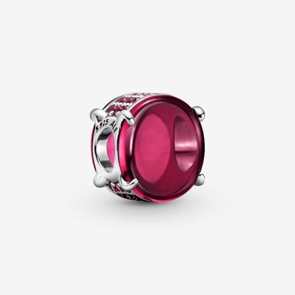 Charm - PANDORA - Oval Cabochon - Fuchsia Pink - Damer - 799309C01 Fuchsia rosa