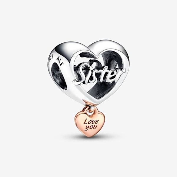 PANDORA Pink Sister's Heart Charm 782244C00 Flerfärgad