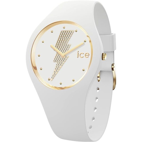 Ur - ICE WATCH - Ice Glam Rock Rebel - Hvid silikone rem - Chic gyldent urskive - 40mm Hvid, guld