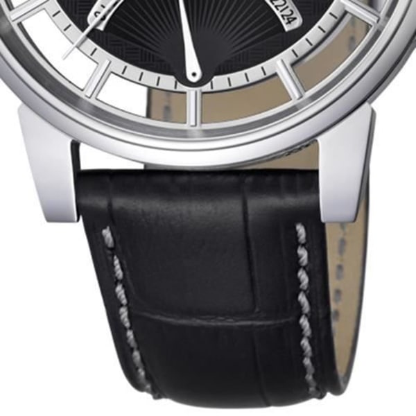 LOTUS Mænds Minimalistisk Analog Quartz Black Læderur UL18325-2