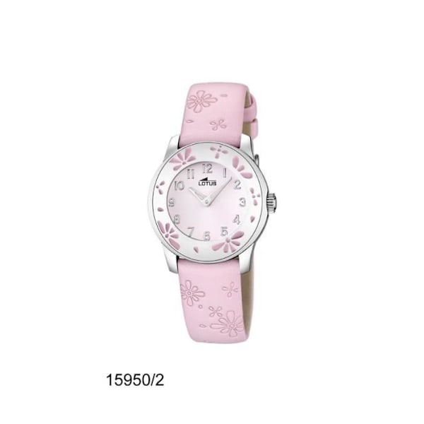 Ur - Lotus - 15950_2 - Pige - Pink læder - 5 ATM vandtæt - Miyota quartz Rosa, grå