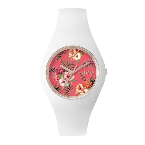 Ice-Watch - ICE flower Lunacy - Valkoinen naisten kello silikonirannekkeella - 001297 (Medium)