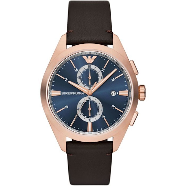 Emporio Armani herrklocka AR11554 - Brunt läder - 43 mm - 5 bar - Kvarts - Analog kastanj