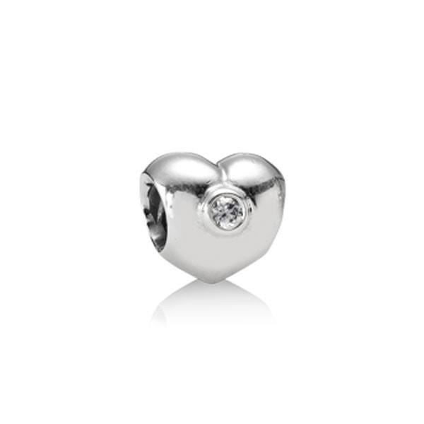 Charms - PANDORA - 790134CZ - Massiv sølv - Glitrende hjerte - Oxid Massivt sølv, oxid