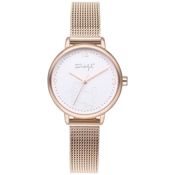 Ur - MR WONDERFUL - SHINE AND SMILE WR15001 - Kvarts - Analog - Rustfrit stål Rosa, Vit