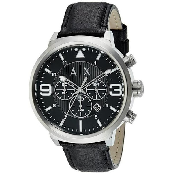 ARMANI EXCHANGE HERRE 49MM SORT LÆDERREM QUARTZ WATCH AX1371