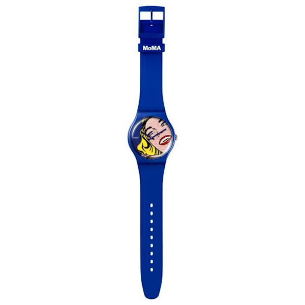 Klocka - SWATCH - Girl Roy Lichtenstein - MoMA Special Edition - 41mm - Quartz - Unisex Blå