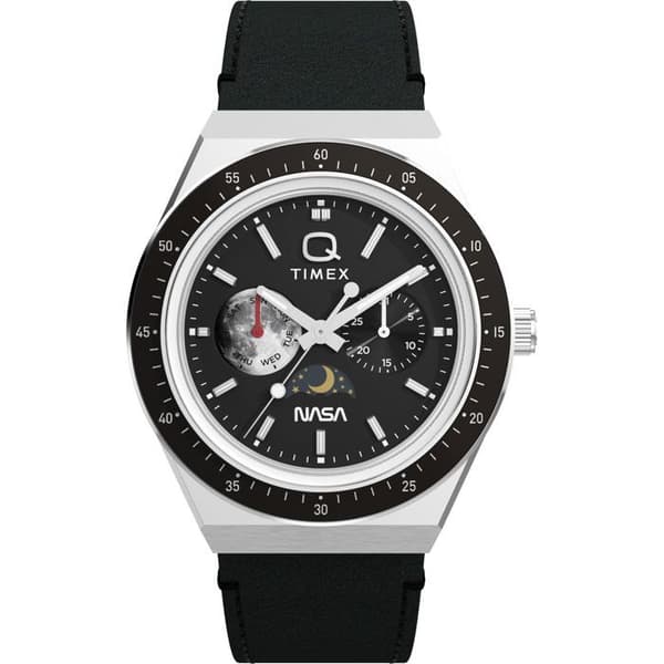 Ur - TIMEX - TW2Y56800 - Sort læder - 40 mm - 5 ATM Svart