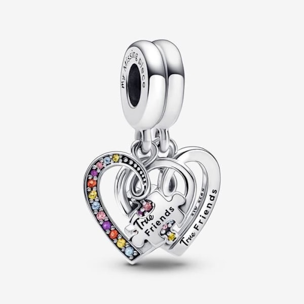 PANDORA Charm Riipus Ystävyys Erotettavat Sydämet Pulmapala 792239C01 Grå