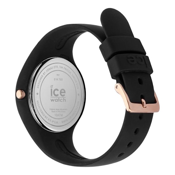 Ice-Watch - ICE glam Black Rose-Gold Numbers - Musta naisten kello silikonirannekkeella - 014760 (Pieni)