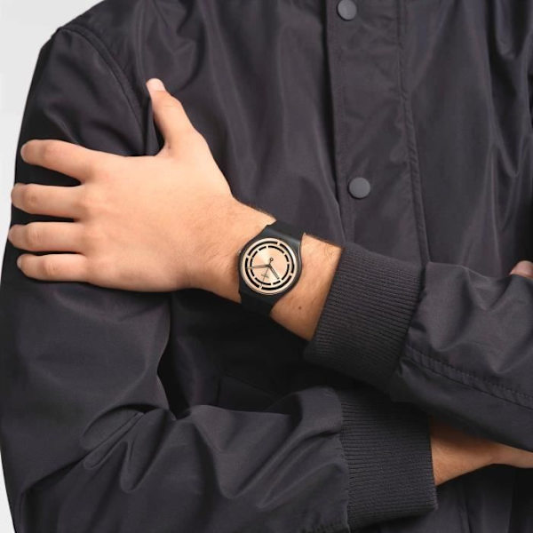 Klocka - SWATCH - New Gent SO32B116 - 41mm - Silikon - Vattentät 3 ATM Svart, Tan