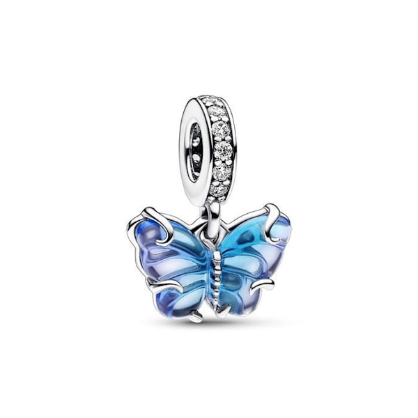 PANDORA Blå Murano Glas Sommerfugl Vedhæng Charm 792698C01 Flerfärgad