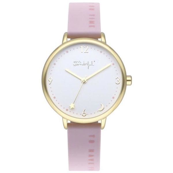 Kvindeur - MR WONDERFUL - WR40100 - Quartz - Analog - Trendy Gul, rosa, vit