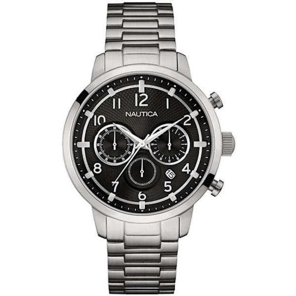 Herreur - Nautica - NCT-15 - Kronograf - Kvarts - Rustfrit stål - Sort/sølv Svart silver
