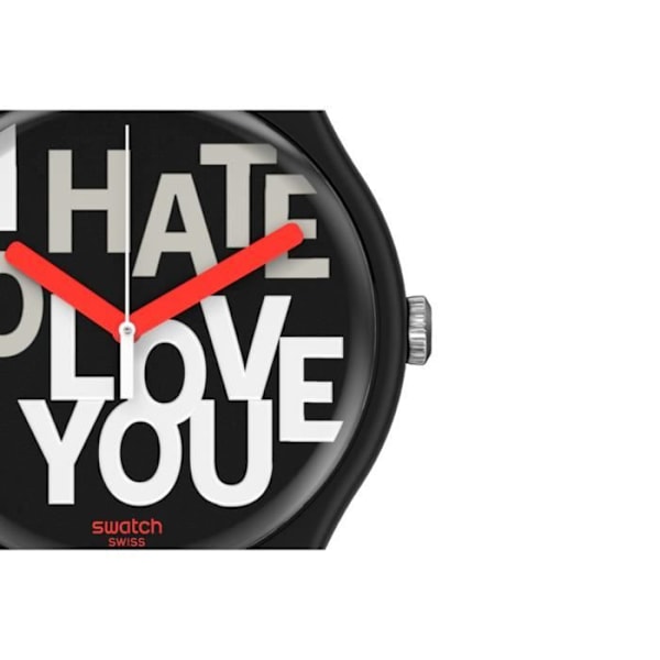Klocka - SWATCH - HATE 2 LOVE - 41mm - Svart - Kvarts - Unisex Svart