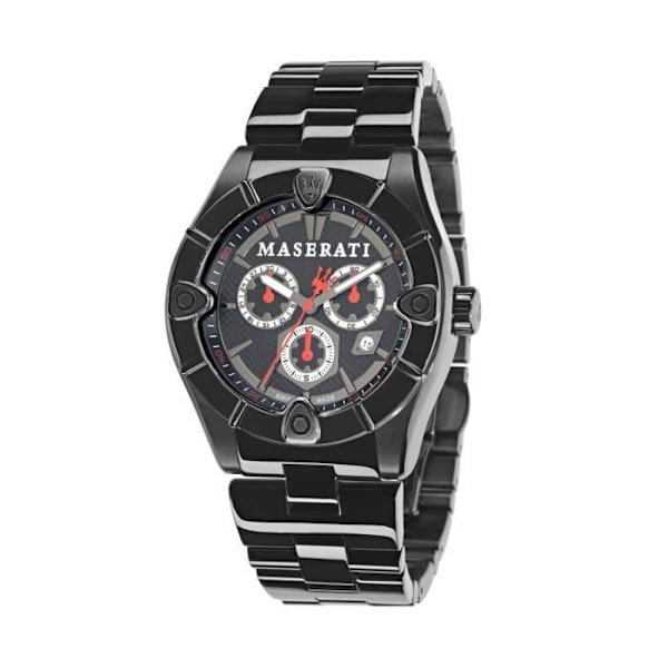 Ur - Maserati - Meccanica - Sort læder - 10 ATM vandtæt - Chic stil
