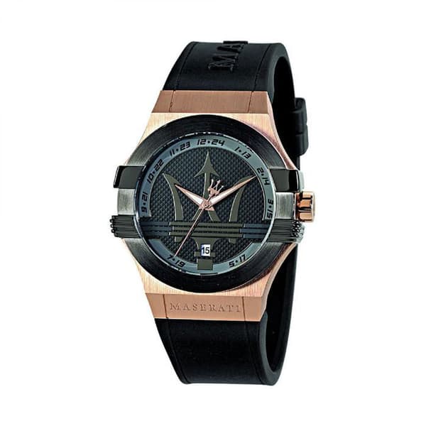 Ur - MASERATI - Potenza - Sort - Hus i rustfrit stål - 42 mm - 10 ATM Guld